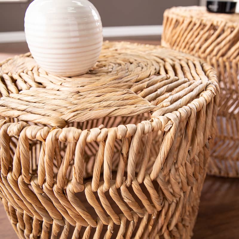 SEI Furniture Davie Natural Woven Fiber Nesting Tables (Set of 2)