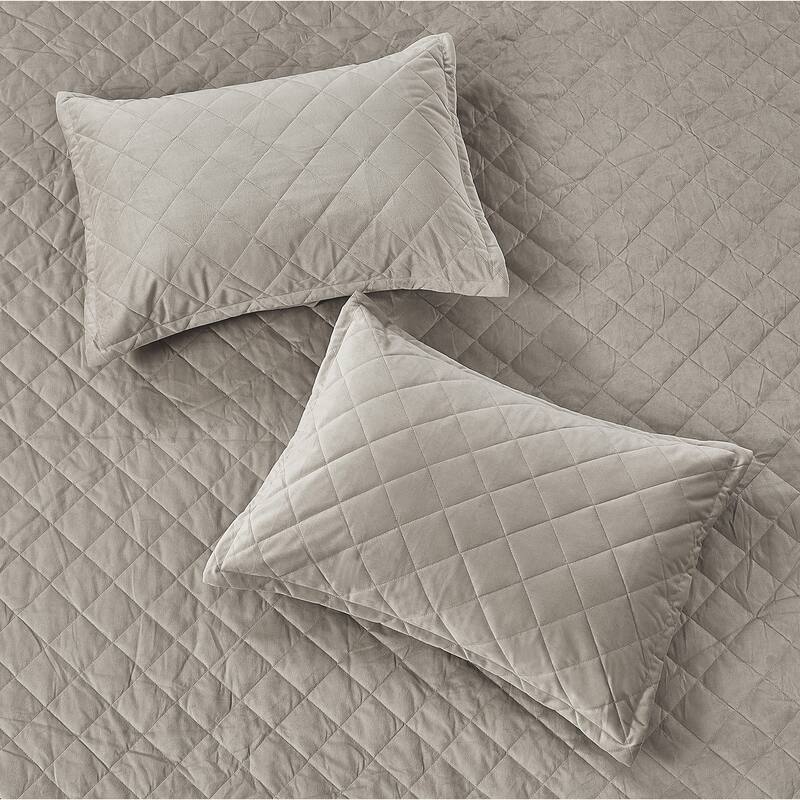 Serenta Velvet Quilts 5 Piece Ultra Soft Floor Touching Bedspread Set