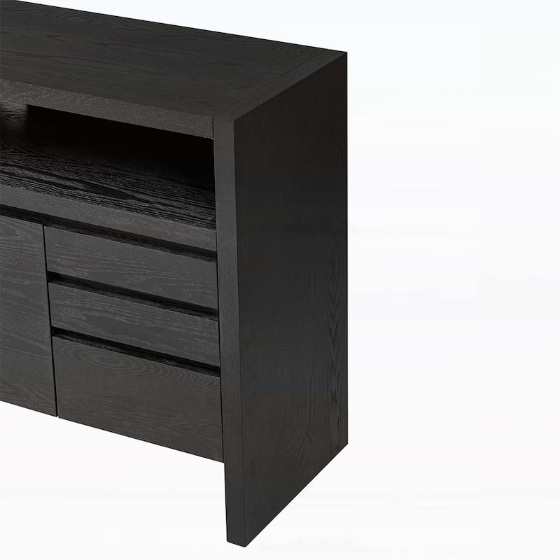 Functional Sideboard with Drawers and Semi - Open Shelf