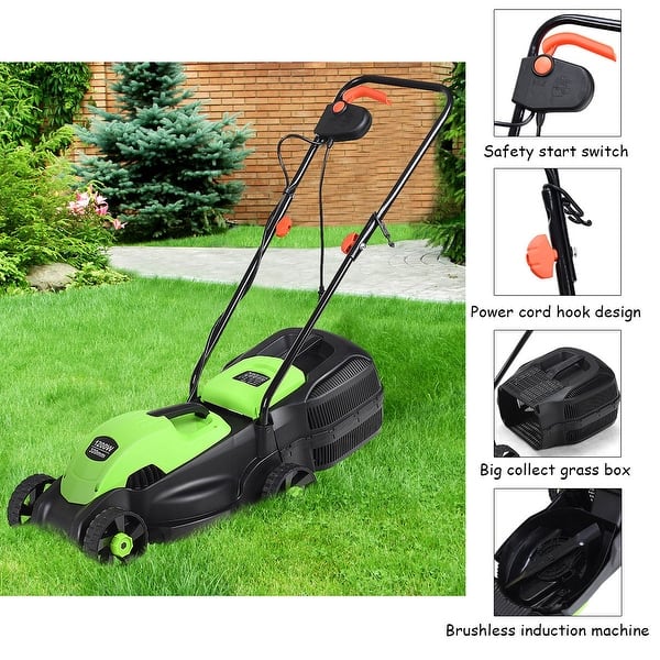 Shop Costway 12 Amp 14 Inch Electric Push Lawn Corded Mower With