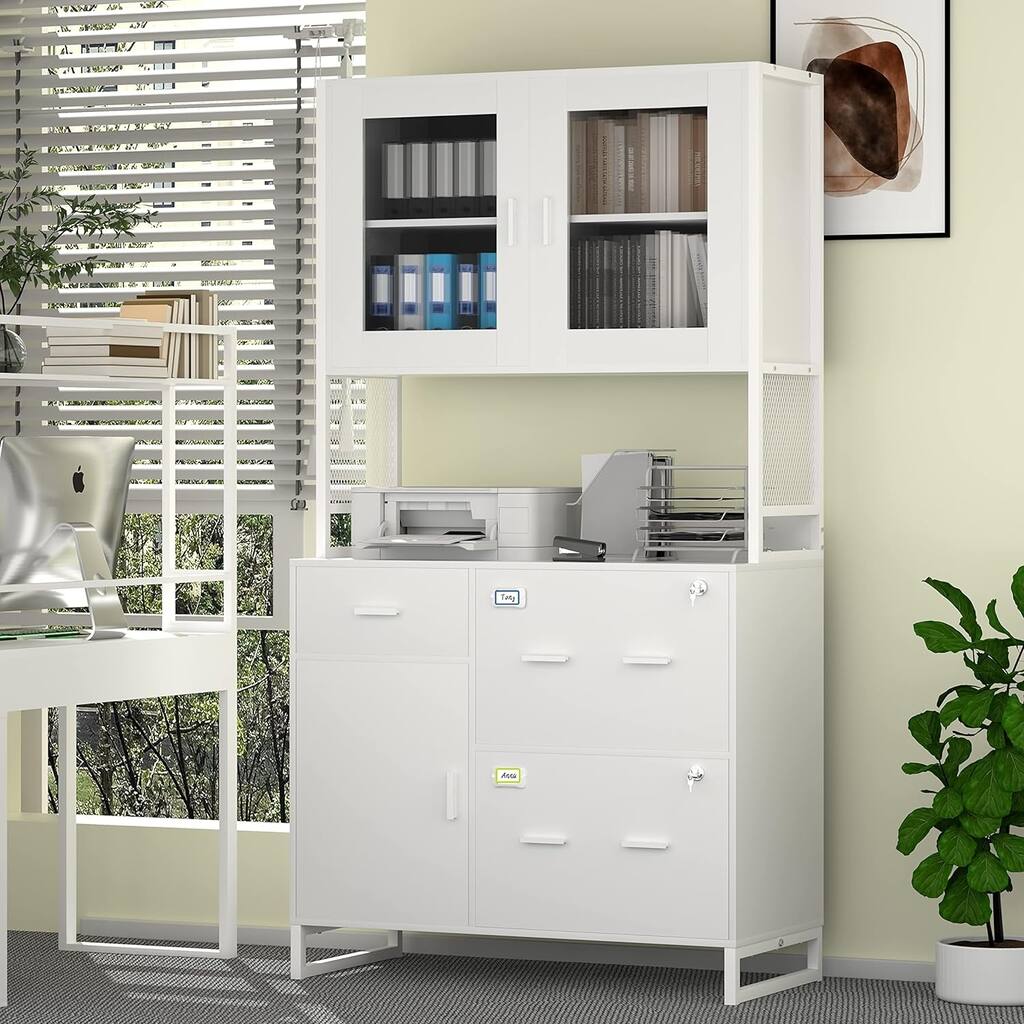 Filing Cabinet Printer Stand with Doors