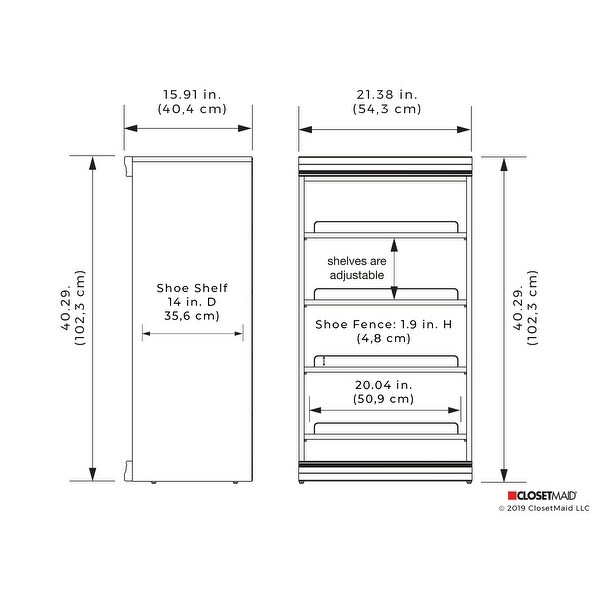 Closet shoe hotsell shelf dimensions