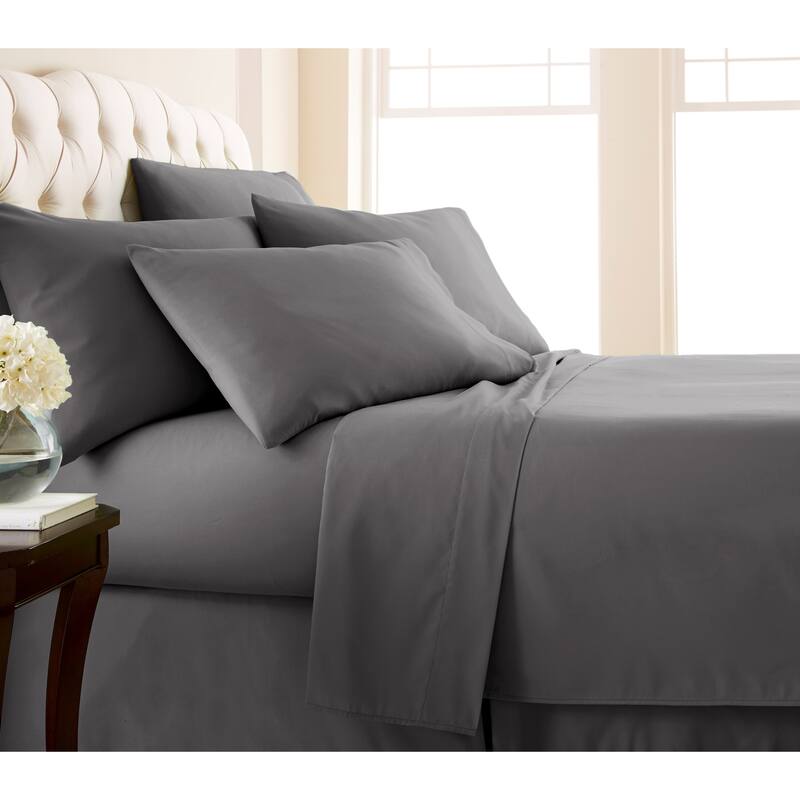 Adjustable Mattress Split King Ultra-Soft 7-piece Bed Sheet Set - Split King - Slate