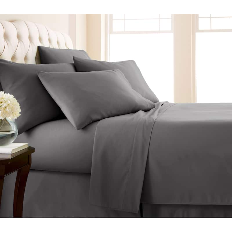 No-slip Ultra-soft Deep Pocket 6-piece Bed Sheet Set - Full - Slate