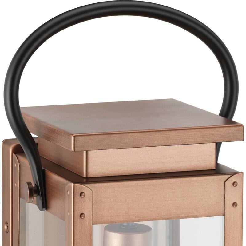 Union Square One-Light Large Antique Copper Urban Industrial Outdoor Wall Lantern - 9.75 in x 8 in x 23.62 in