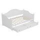 preview thumbnail 6 of 6, White Wooden Twin Size Sofa Bed Daybed with 2 Storage Drawer