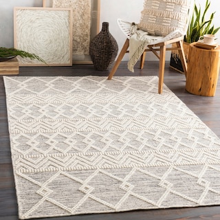 Livabliss Bradrick Handmade Farmhouse Trellis Wool Area Rug