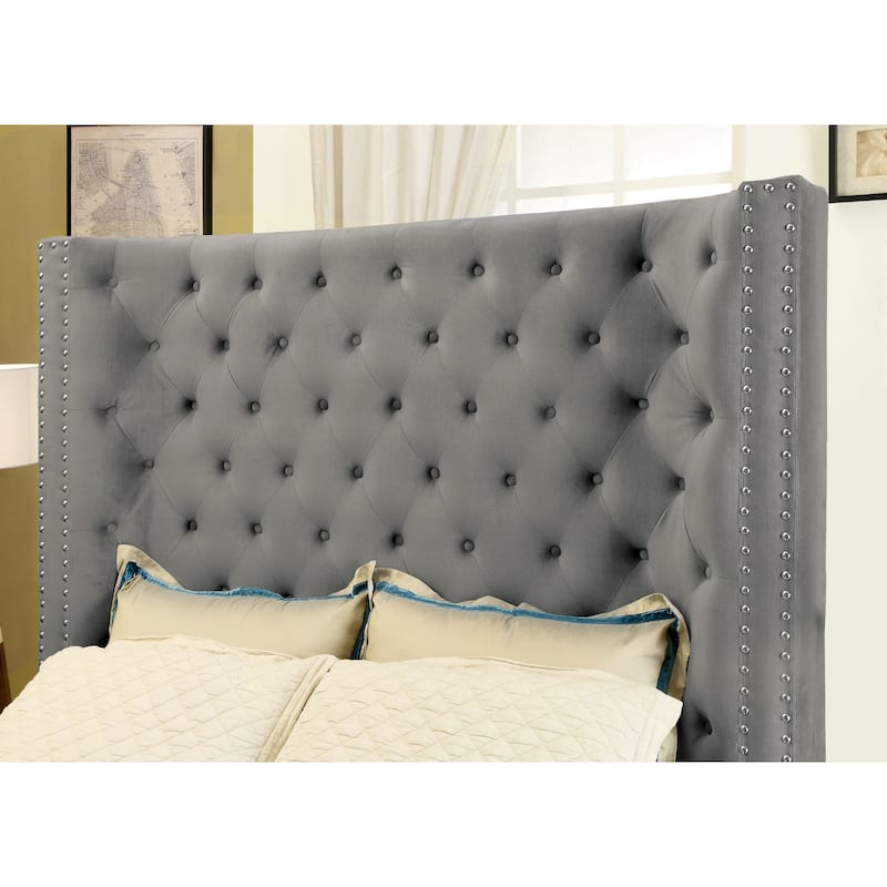 Furniture of America Arun Modern Fabric Low Profile Panel Bed