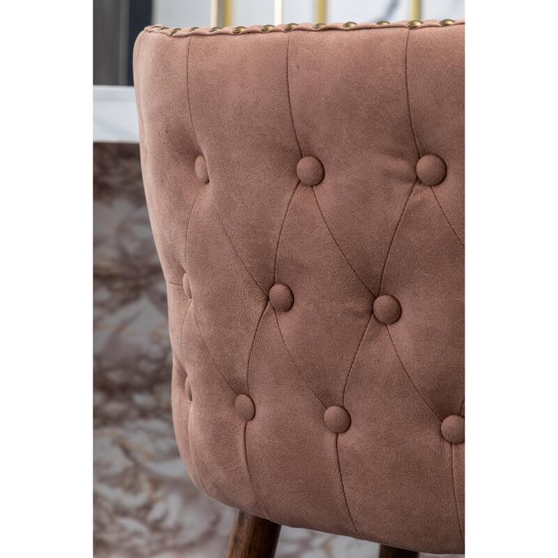 Roundhill Furniture Nevis Mid-century Modern Faux Leather Tufted Nailhead Trim Counter Stool Set of 2