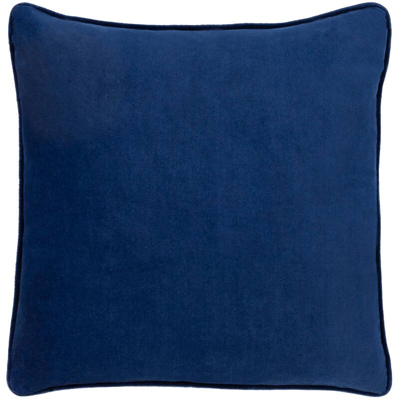 Vesey Velvet 20-inch Throw Pillow - Feather Down - Navy