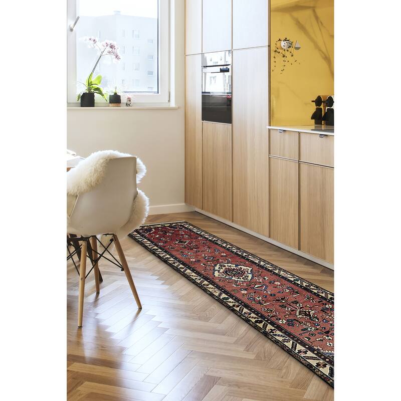 ECARPETGALLERY Hand-knotted Andelz Dark Copper Wool Rug - 2'4 x 9'7