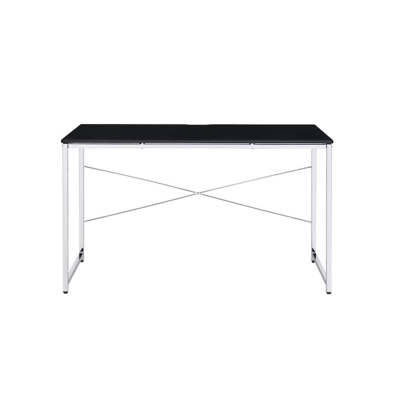 47" Black and Silver Writing Desk