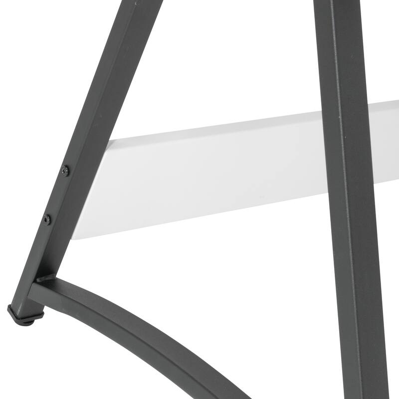 Studio Designs Hourglass Craft Center with MDF Stool, Charcoal/White