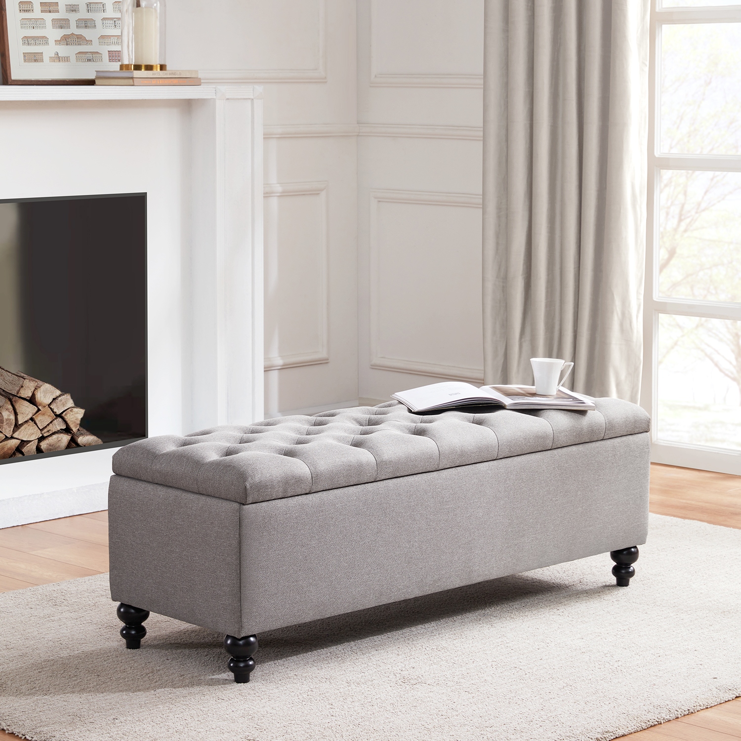 Brooklyn tufted storage ottoman hotsell