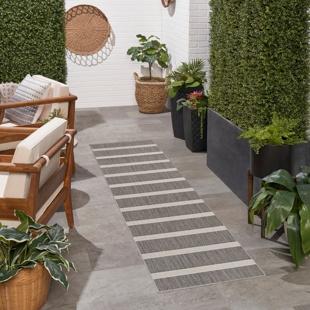 Nourison Positano Indoor/Outdoor Striped Area Rug.