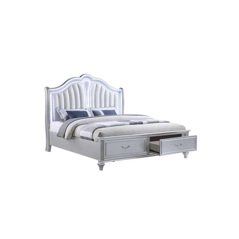 Mystic Queen / King 4PC / 5PC Bedroom Set Silver