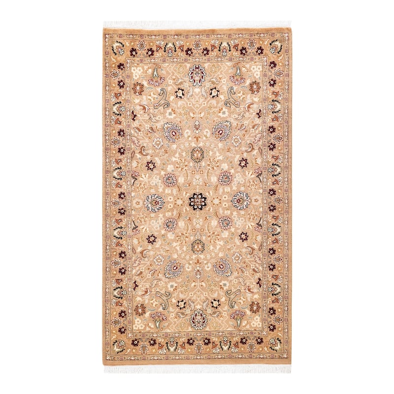 Overton Hand Knotted Wool Vintage Inspired Traditional Mogul Beige Area Rug - 3 x 5