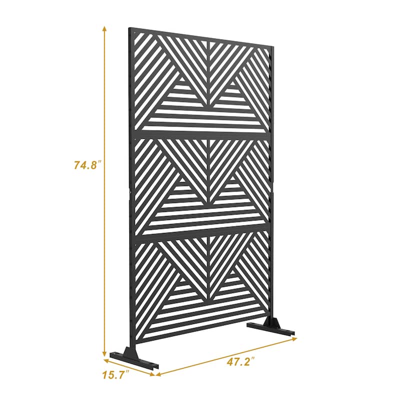 Outdoor Privacy Screen with Stand for Patio Garden Metal Fence