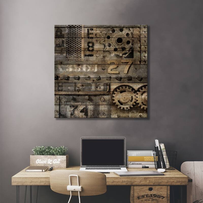 Industrial II Print On Wood by Dylan Matthews - Multi-Color
