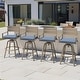 preview thumbnail 10 of 44, Outdoor Aluminum Swivel Patio Bar Stools with Sunbrella Fabric Cushion Spectrum Denim Cushion, 4PCS
