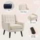 preview thumbnail 9 of 37, Cotton/ Linen Fabric Modern Accent Armchair