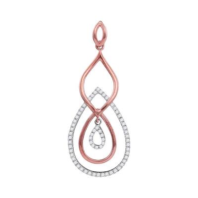 10k Rose Gold 1/5 Carat Round Diamond Teardrop Pendant