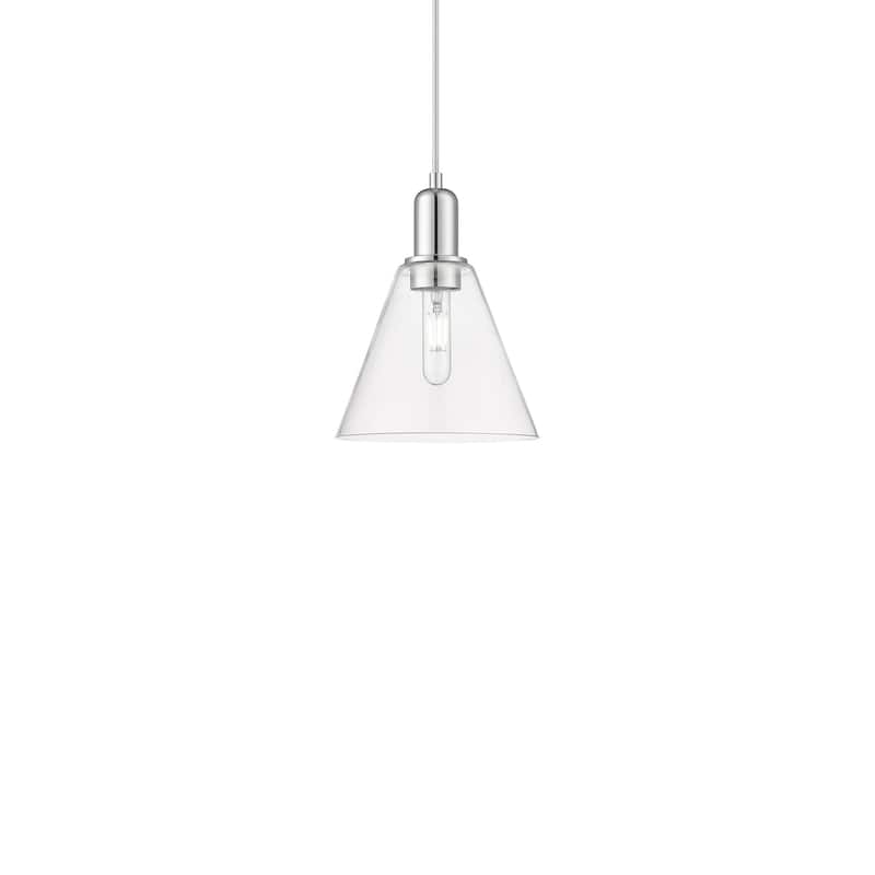 Innovations Lighting 716-1P-11-8 Berkshire Glass Pendant Berkshire - Polished Chrome / Clear
