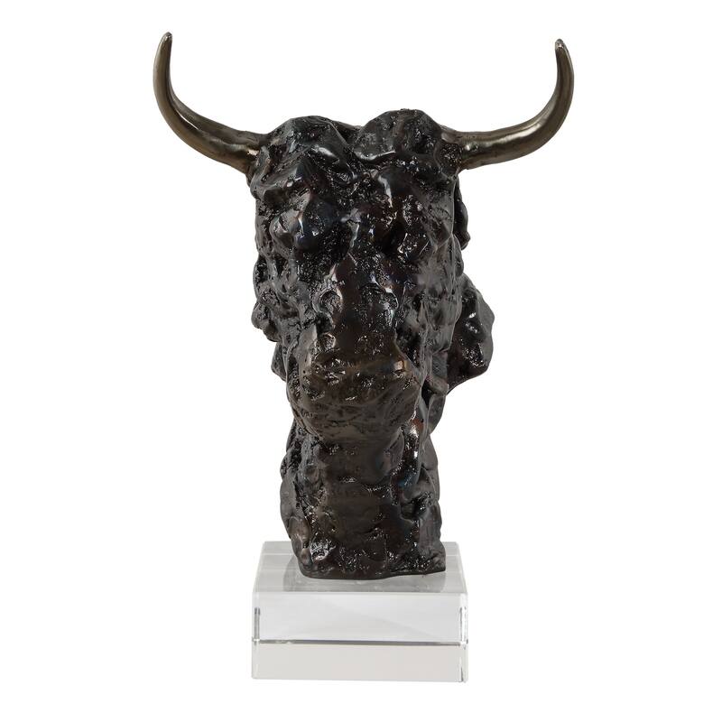 Uttermost Bison Bust Bronze Sculpture - 13.25'' H X 11'' W X 8'' D