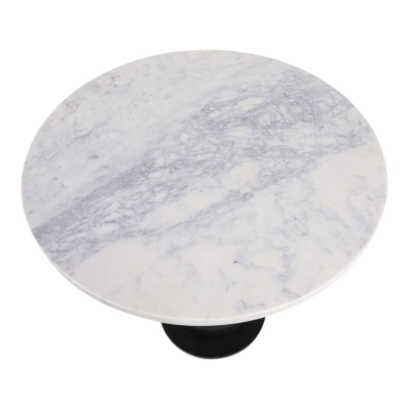 Marble Top Wood Bubble Base Modern End Table - White, 21 in. - 18" x 18" x 20.5"