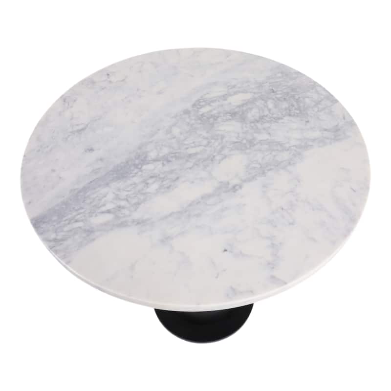Wood Marble Accent Table Sculptural Base Finish Modern - 21" White - 18" x 18" x 20.5"