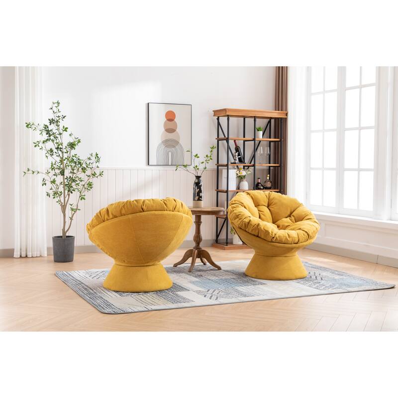 Oversized Swivel Accent Chair, 360-Degree Swivel Barrel Chair, Papasan Chair for Living Room and Bedroom Comfort