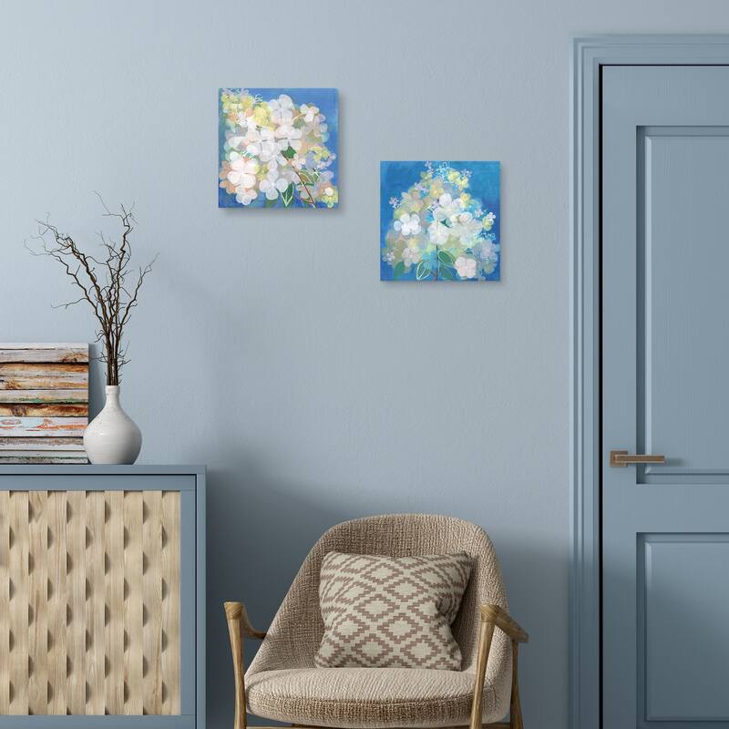 Hydrangea Aqua Tissue & Hydrangea Blue Tissue by Maret Hensick Canvas Art Prints