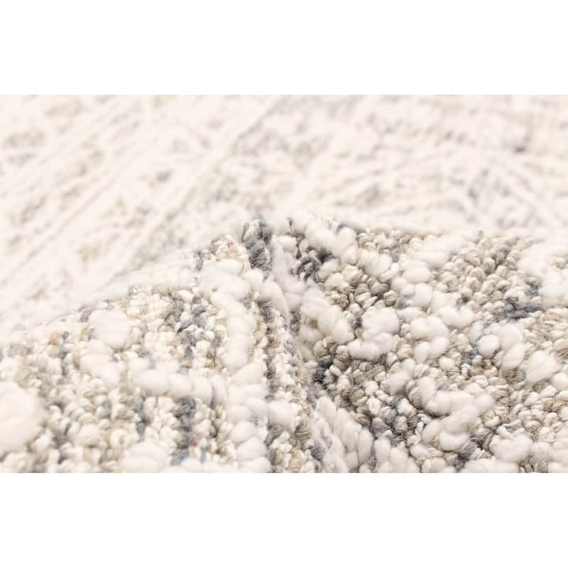 ECARPETGALLERY Hand Tufted Timeless Cream Wool Rug - 5'1 x 8'0