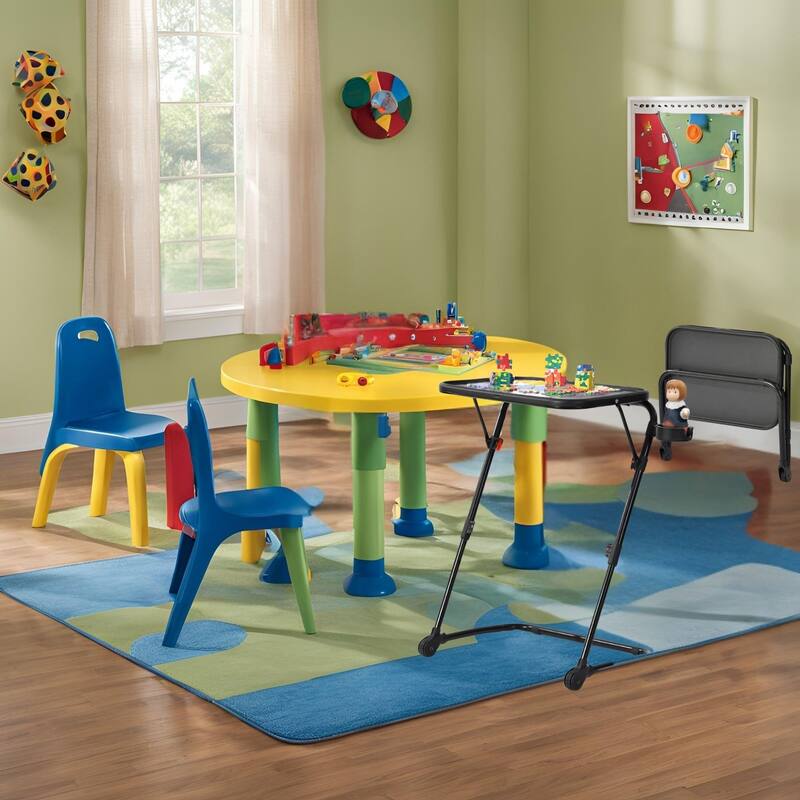 Adjustable Height Kids Writing Desk Durable, Ergonomic Study Table for Children Safe, Easy Clean & Space Saving, Black