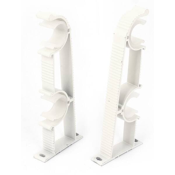 Shop Unique Bargains 2pcs 1 Dia Double Clips Drapery Curtain Rod