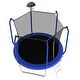 preview thumbnail 9 of 12, 10ft Blue Round Outdoor Trampoline with Enclosure Net and Basketball Hoop