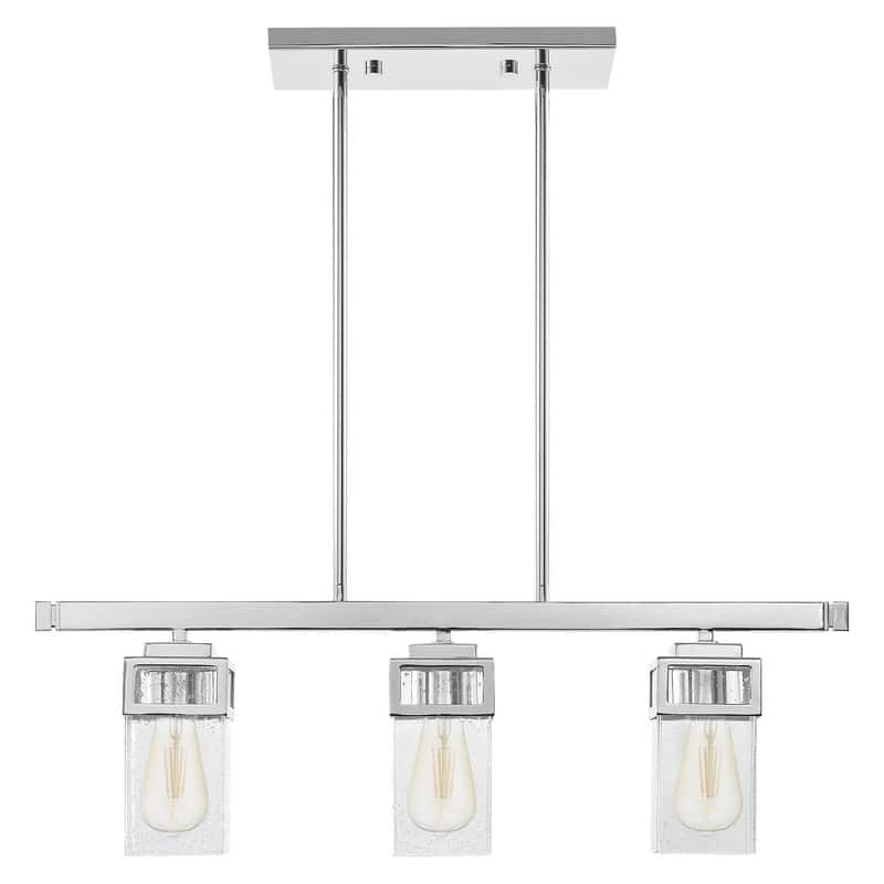 Livex Lighting 3-light Polished Chrome Chandelier, 40593-05 - 28" L X 4.5" W X 10"- 46" ADJ H
