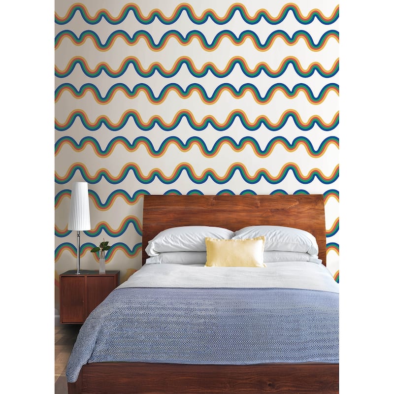 Very Gay Paint Beverly Slopes Blue Peel and Stick Wallpaper