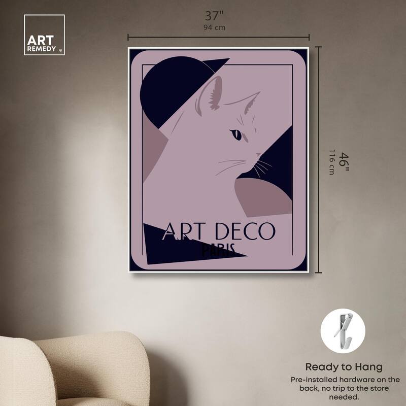 Cat Deco Canvas by Art Remedy