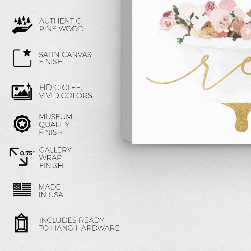 Wynwood Studio Canvas Floral and Botanical Relax White and Modern & Contemporary Wall Art Canvas Print