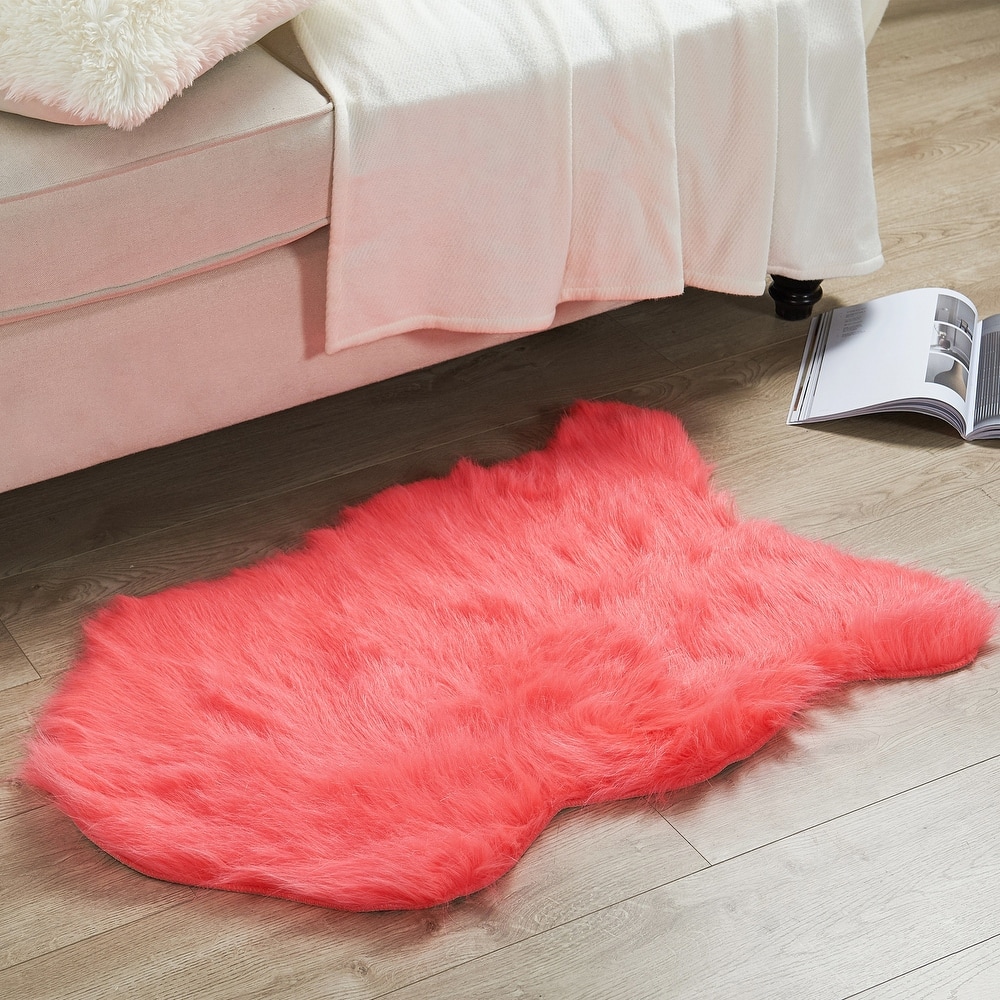 Serenta Shag Sheepskin Silky FauxFur Area Rug Sofa Decor - 24" x 36" - 24" x 36"