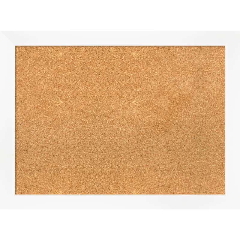 Cabinet White Narrow Framed Cork Bulletin Memo Board - 31-Inch x 23-Inch