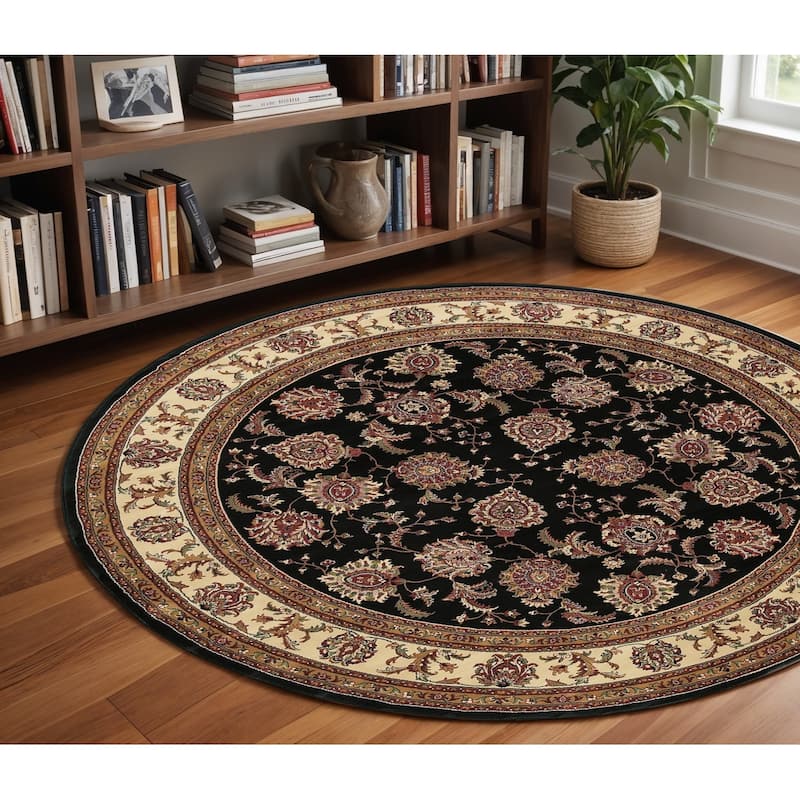 HomeRoots Oriental Traditional Runner Area Rug - 94.49 in. x 94.49 in.  x 0.43 in. - Round