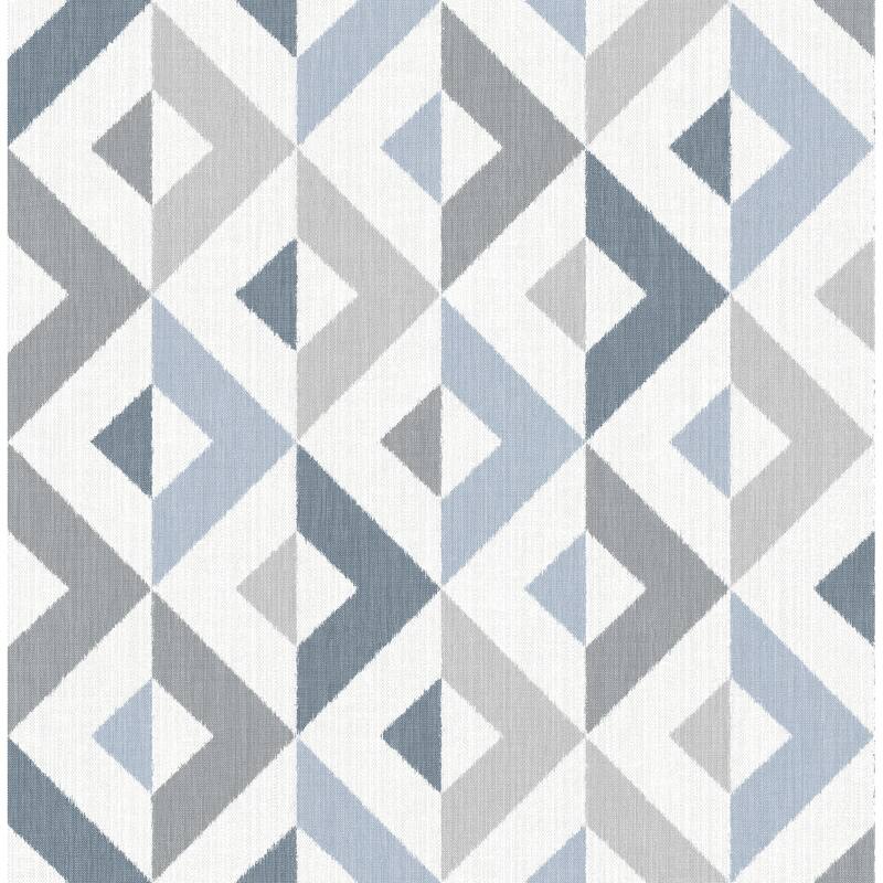 A-Street Prints Seesaw Slate Geometric Faux Linen Wallpaper