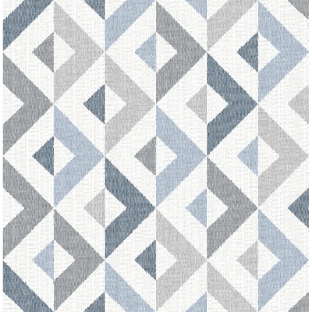 A-Street Prints Seesaw Slate Geometric Faux Linen Wallpaper