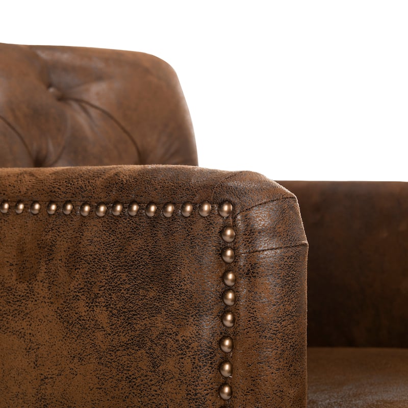 SAFAVIEH Tori Antiqued Tufted Club Chair - 28" x 34.4" x 32.7". - 28"W x 34"D x 33"H