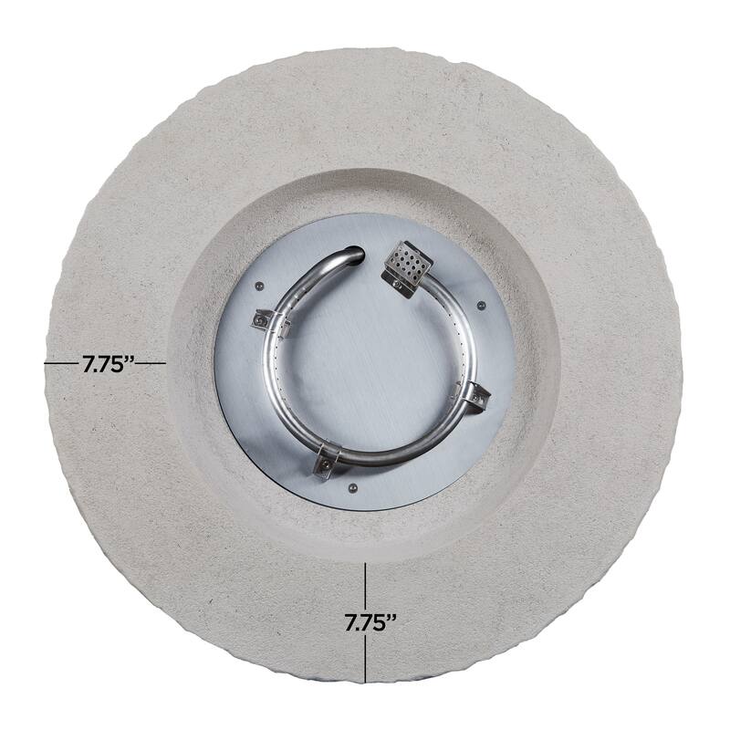 Scottsdale 40" Round Stone Propane Fire Pit Table in Beige by Real Flame