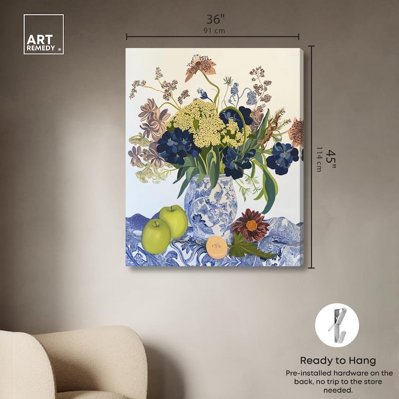 Flowers and Fruit Canvas by Art Remedy, Gallery Wrapped