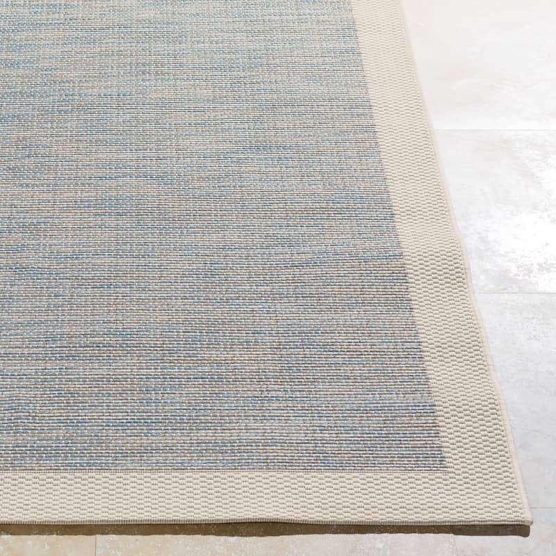 Cammie Solid Bordered Outdoor Area Rug