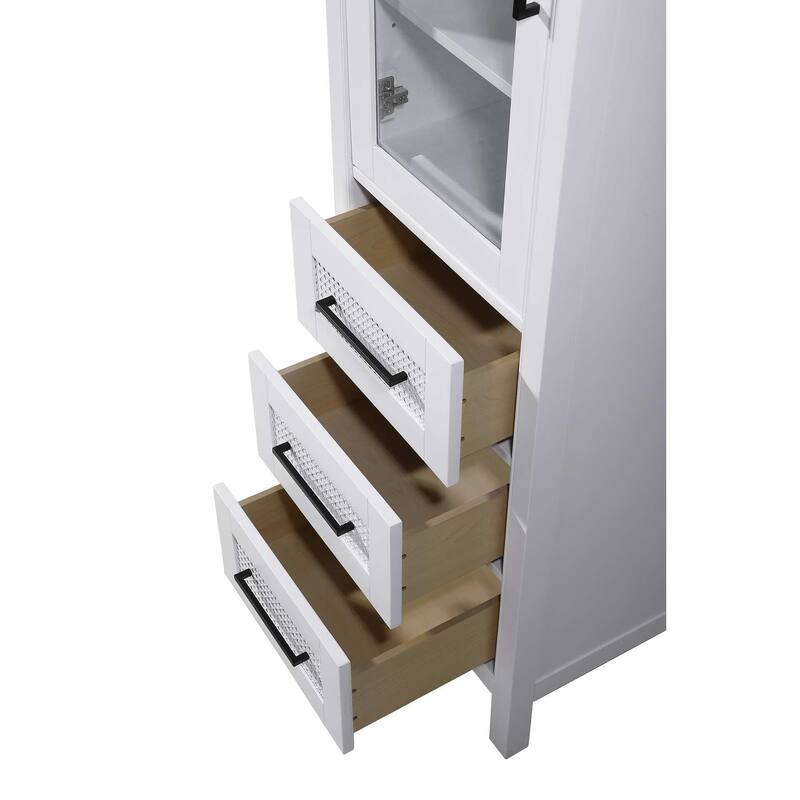 Winslow 16-28 Inch Bath Storage Glass Cabinet